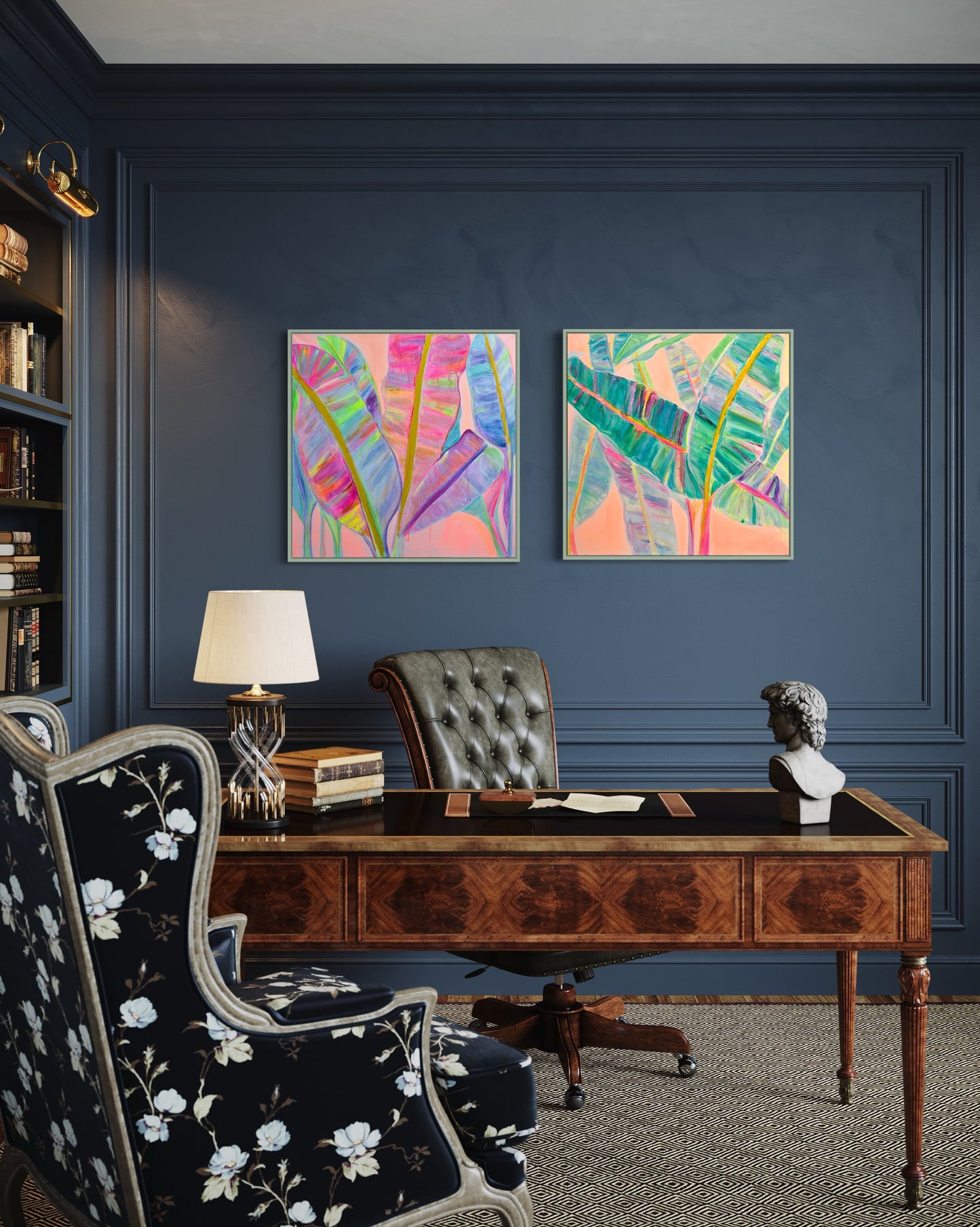 COLOUR POP BOTANICAL PRINT SET: 'Rainbow Banana Leaves' & 'Rainbow Banana Leaves II' - Kathryn Sillince Artist
