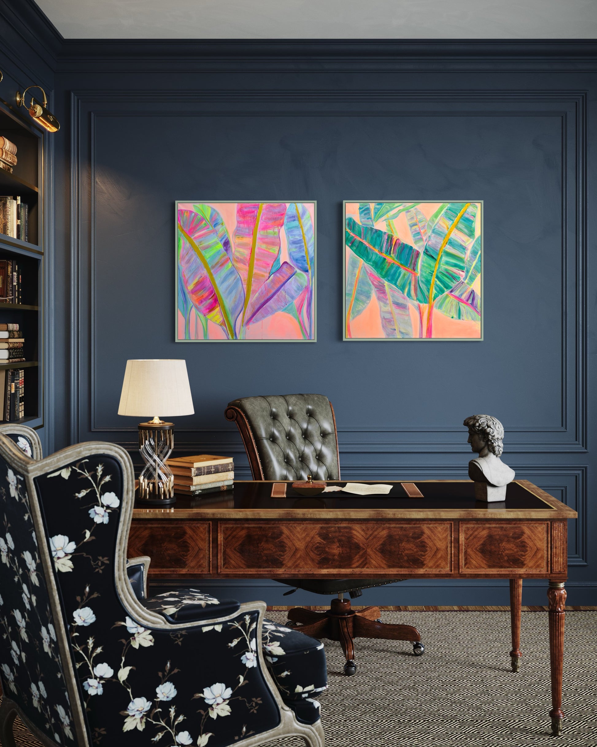 COLOUR POP BOTANICAL PRINT SET: 'Rainbow Banana Leaves' & 'Rainbow Banana Leaves II' - Kathryn Sillince Artist