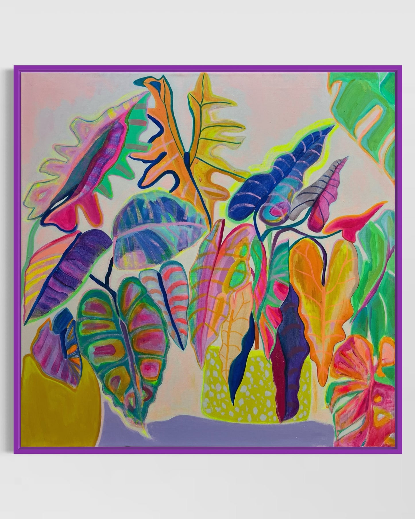 'Alocasia Revelation’ 82cm x 82cm - Kathryn Sillince Artist