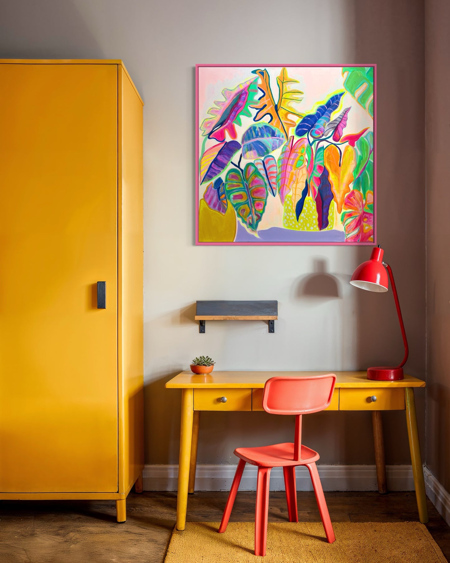 'Alocasia Revelation’ 82cm x 82cm - Kathryn Sillince Artist