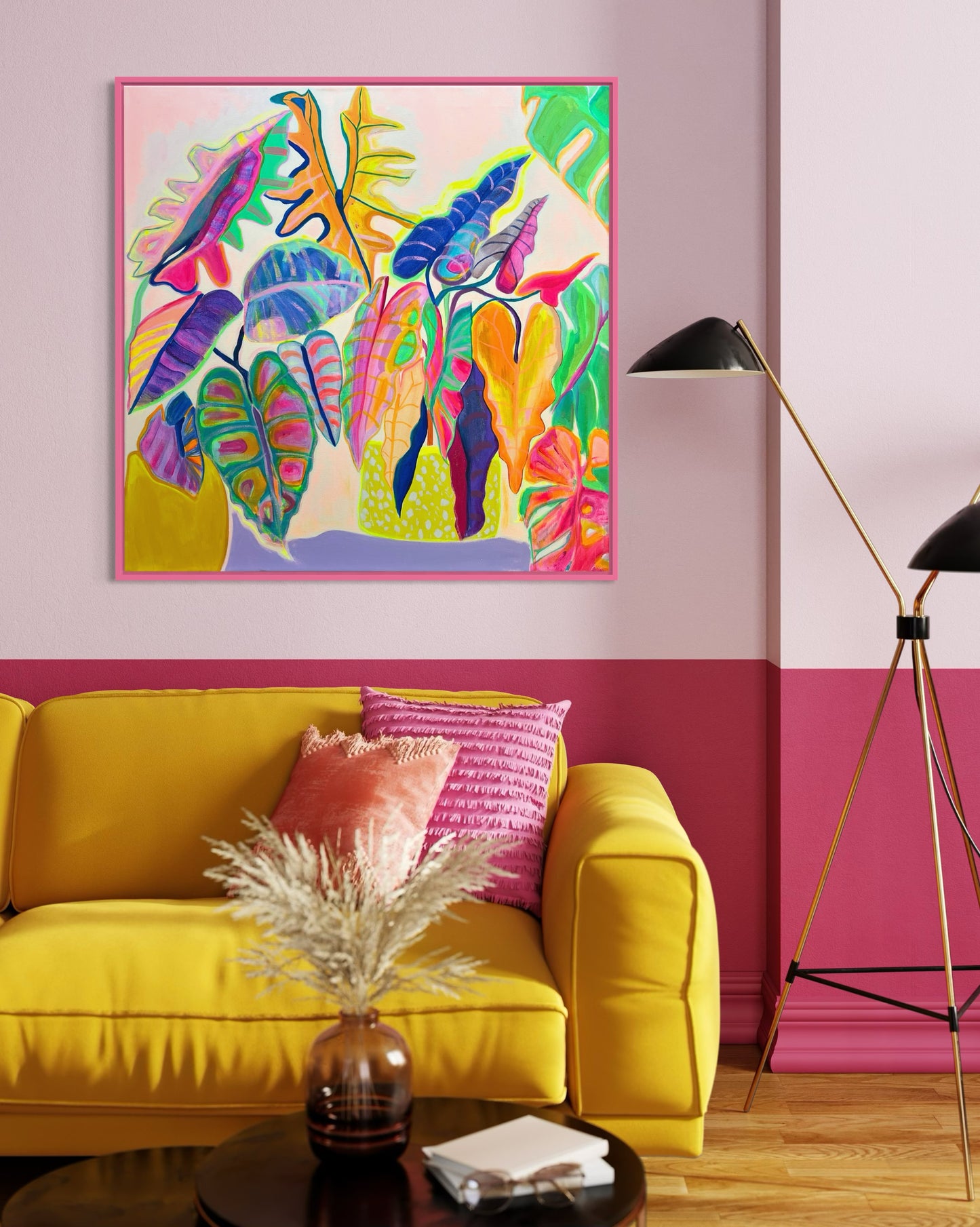 'Alocasia Revelation’ 82cm x 82cm - Kathryn Sillince Artist