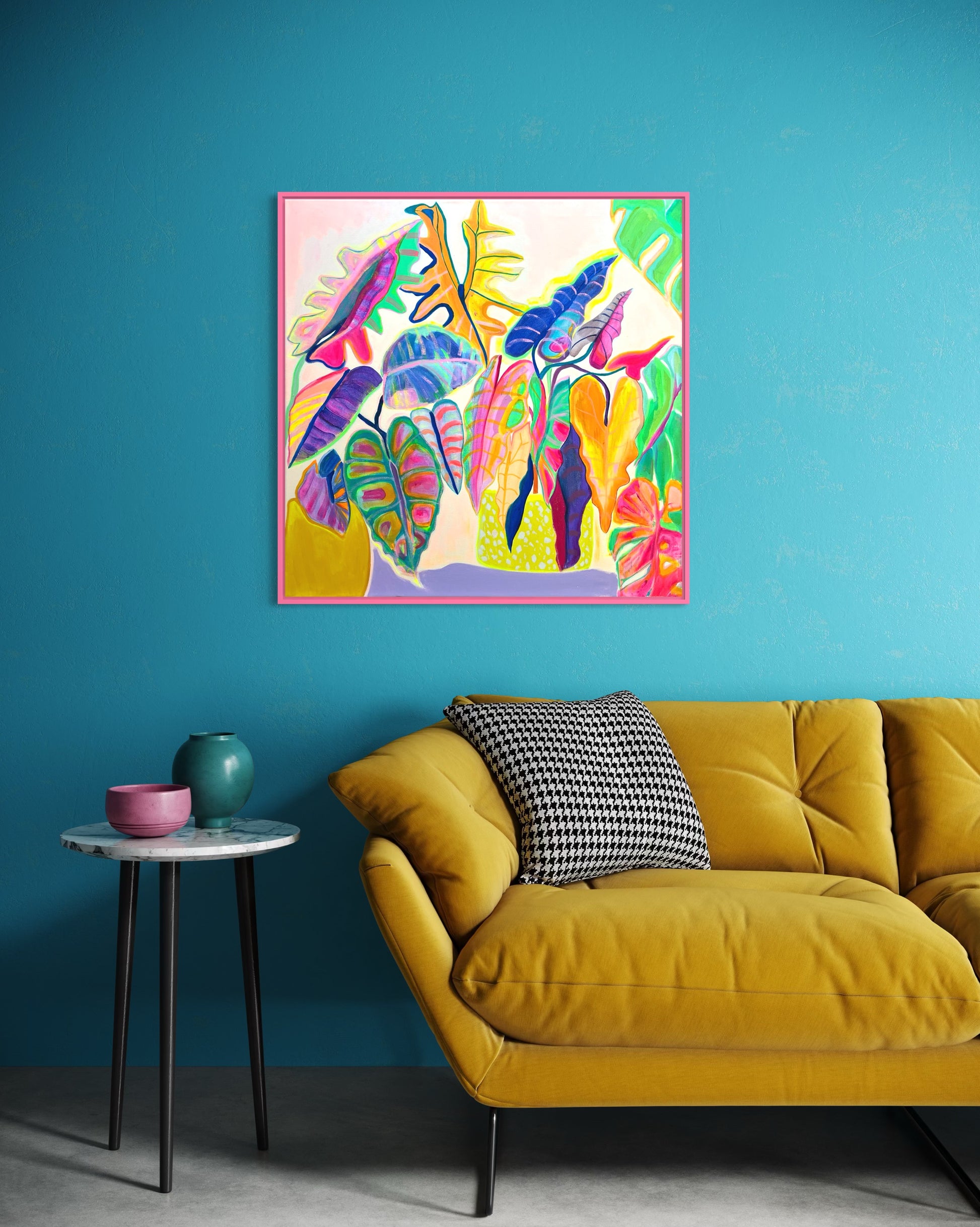 'Alocasia Revelation’ 82cm x 82cm - Kathryn Sillince Artist