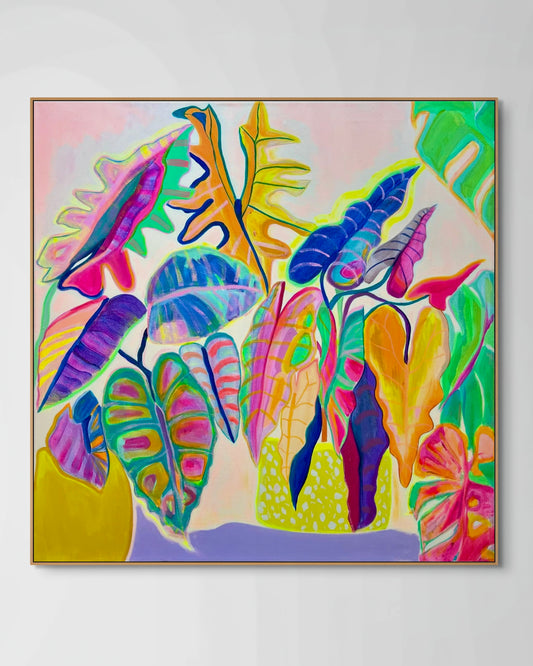 'Alocasia Revelation’ 82cm x 82cm - Kathryn Sillince Artist