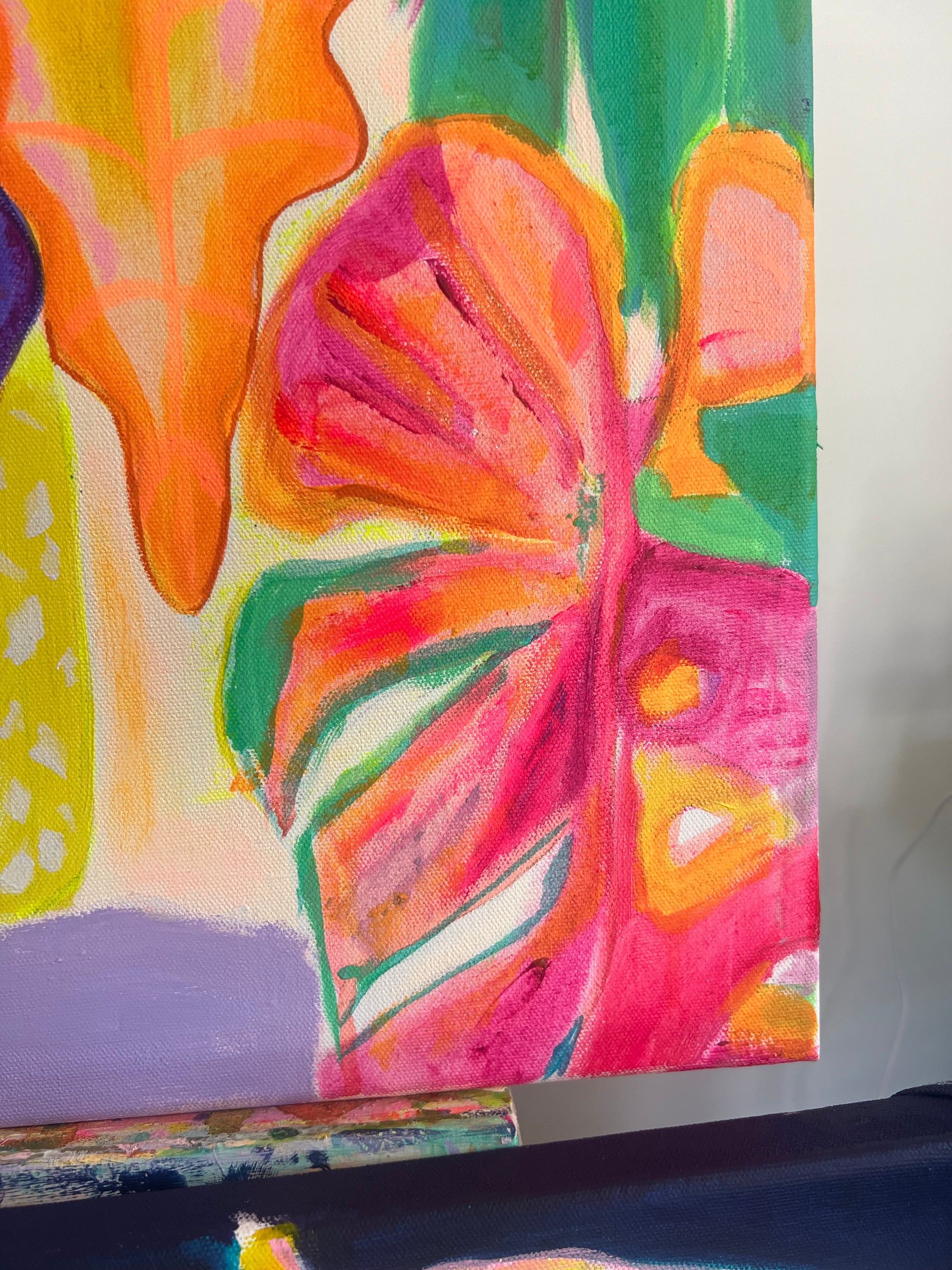 'Alocasia Revelation’ 82cm x 82cm - Kathryn Sillince Artist