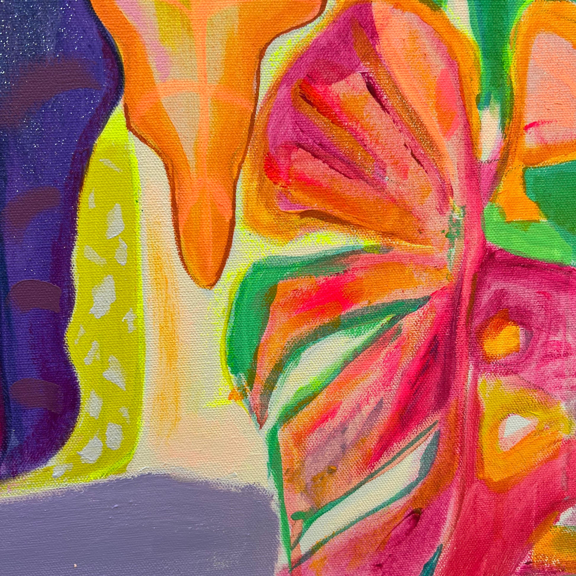 'Alocasia Revelation’ 82cm x 82cm - Kathryn Sillince Artist
