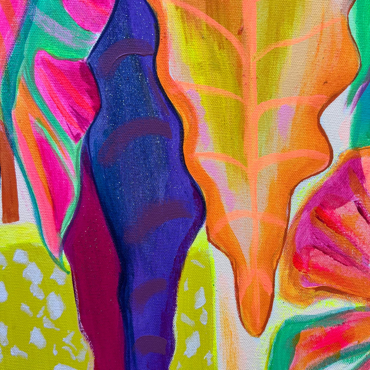 'Alocasia Revelation’ 82cm x 82cm - Kathryn Sillince Artist
