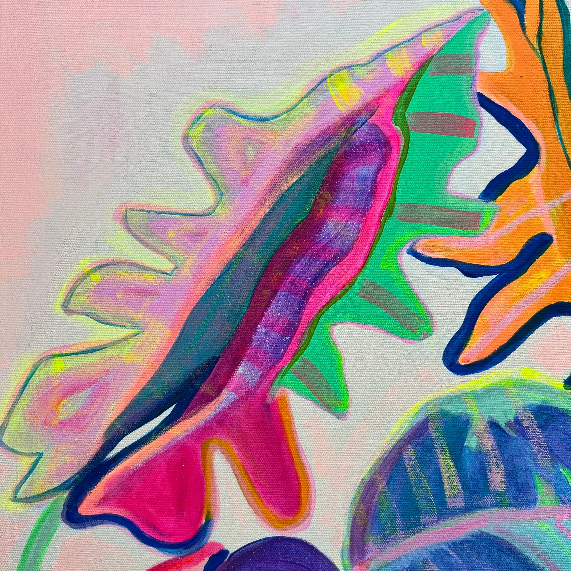 'Alocasia Revelation’ 82cm x 82cm - Kathryn Sillince Artist