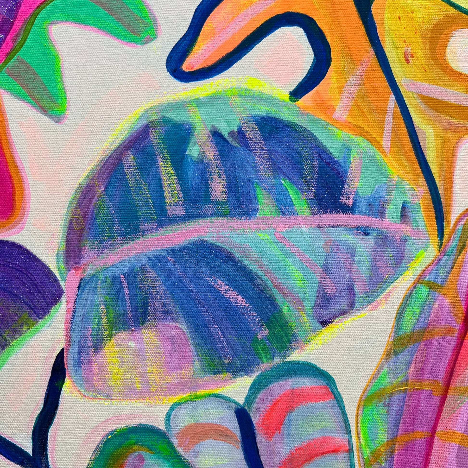 'Alocasia Revelation’ 82cm x 82cm - Kathryn Sillince Artist