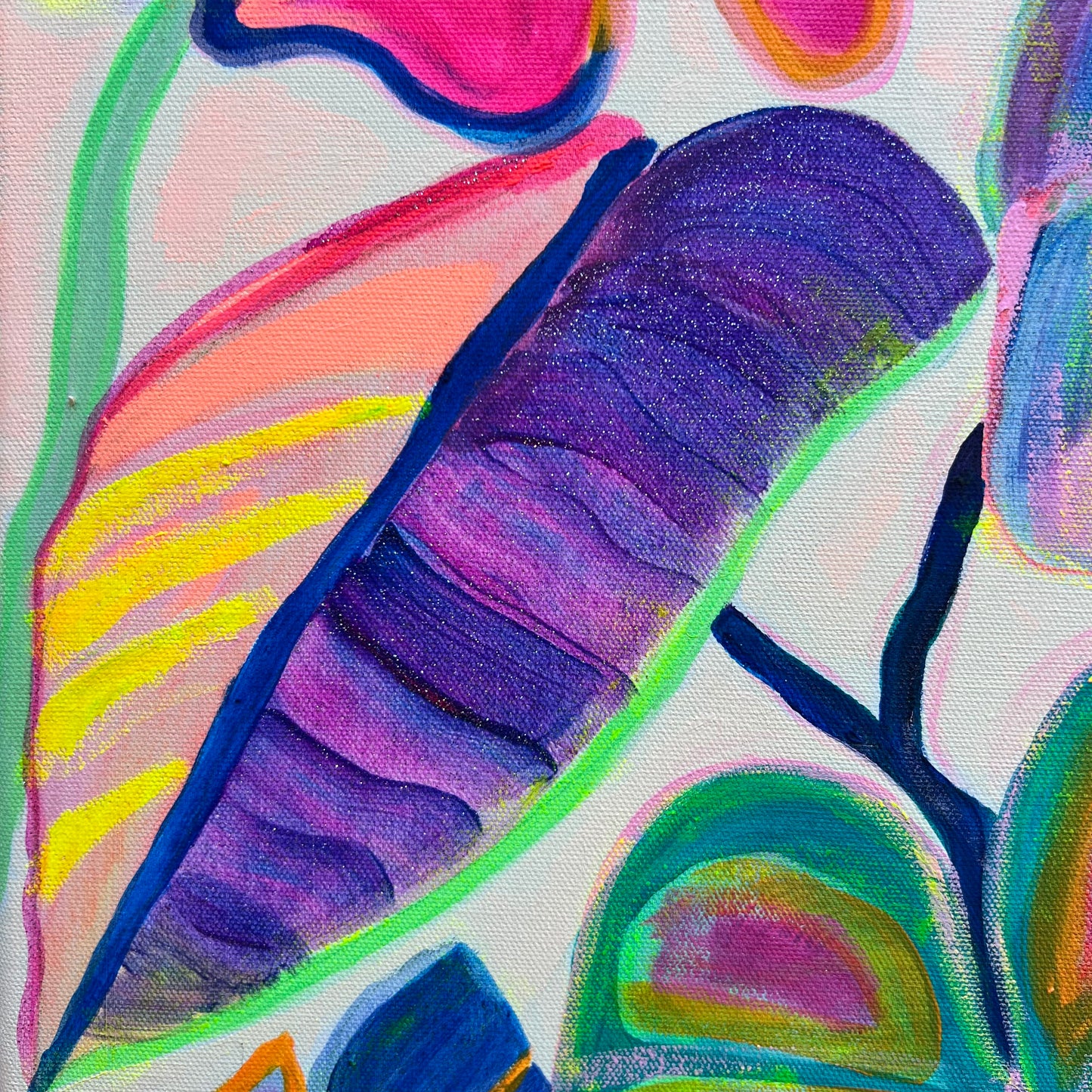 'Alocasia Revelation’ 82cm x 82cm - Kathryn Sillince Artist