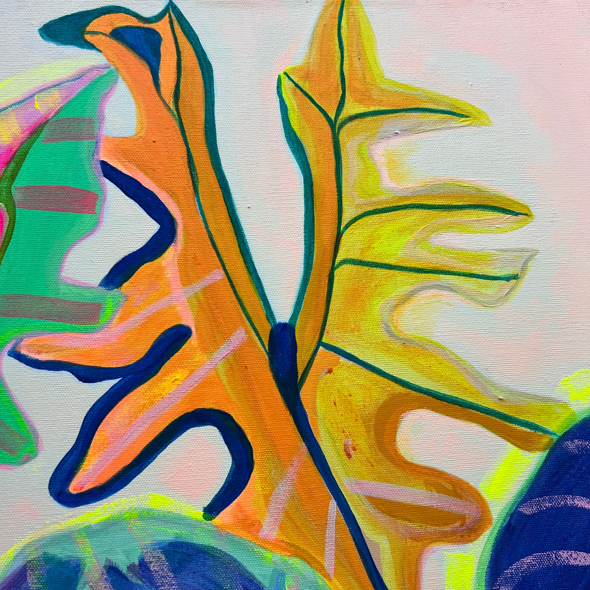 'Alocasia Revelation’ 82cm x 82cm - Kathryn Sillince Artist