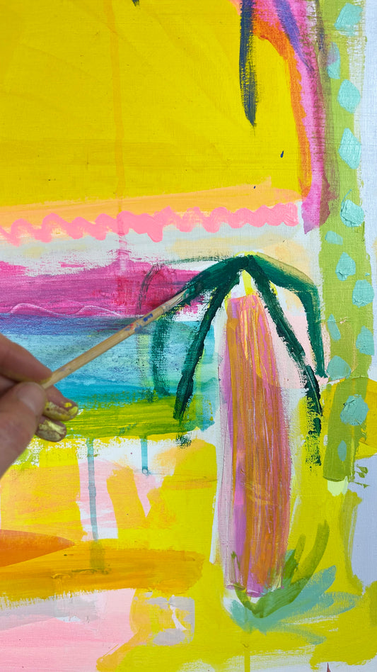'Big Yellow Sun'  71.5cm x 71.5cm - Kathryn Sillince Artist