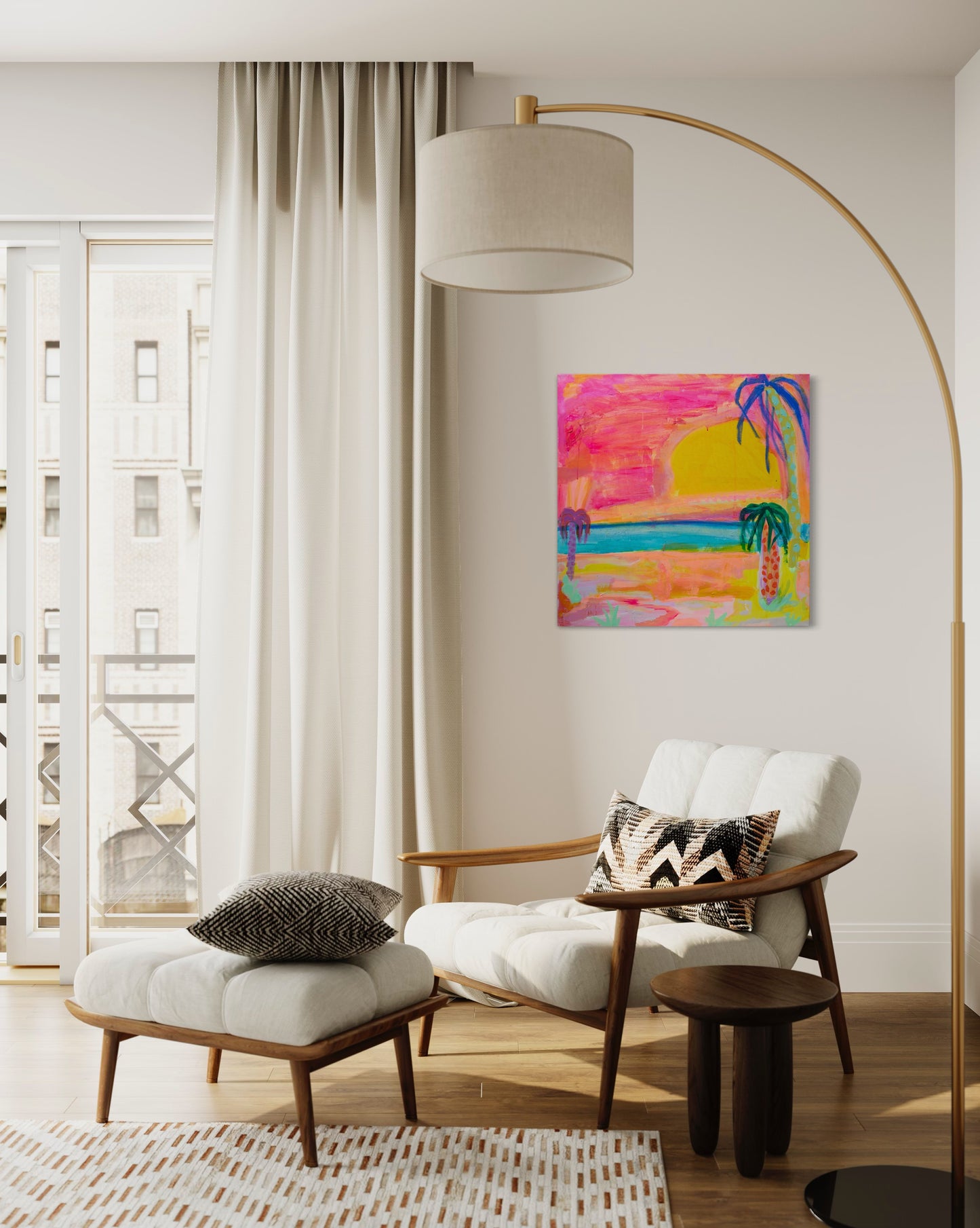 'Big Yellow Sun'  71.5cm x 71.5cm - Kathryn Sillince Artist