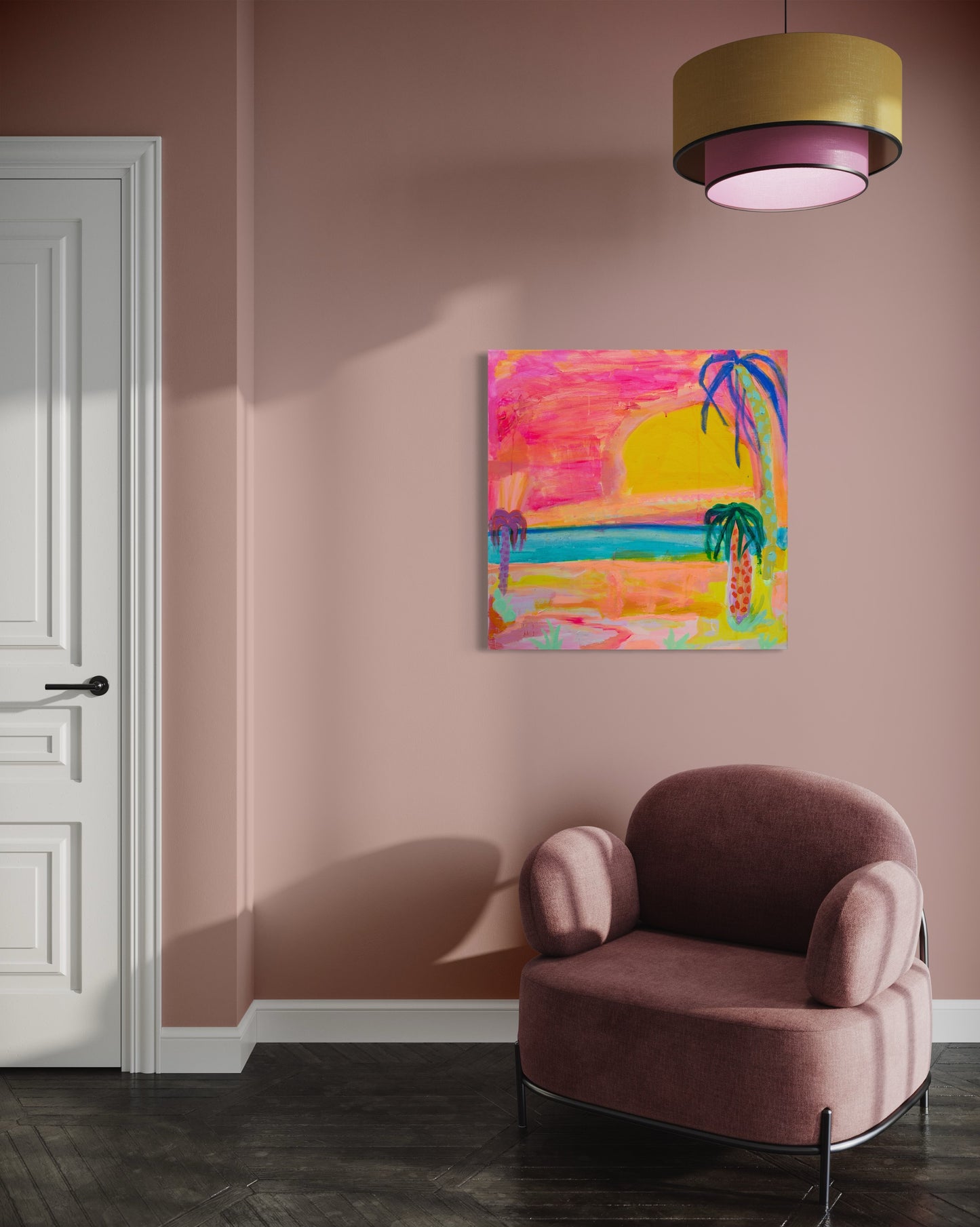 'Big Yellow Sun'  71.5cm x 71.5cm - Kathryn Sillince Artist