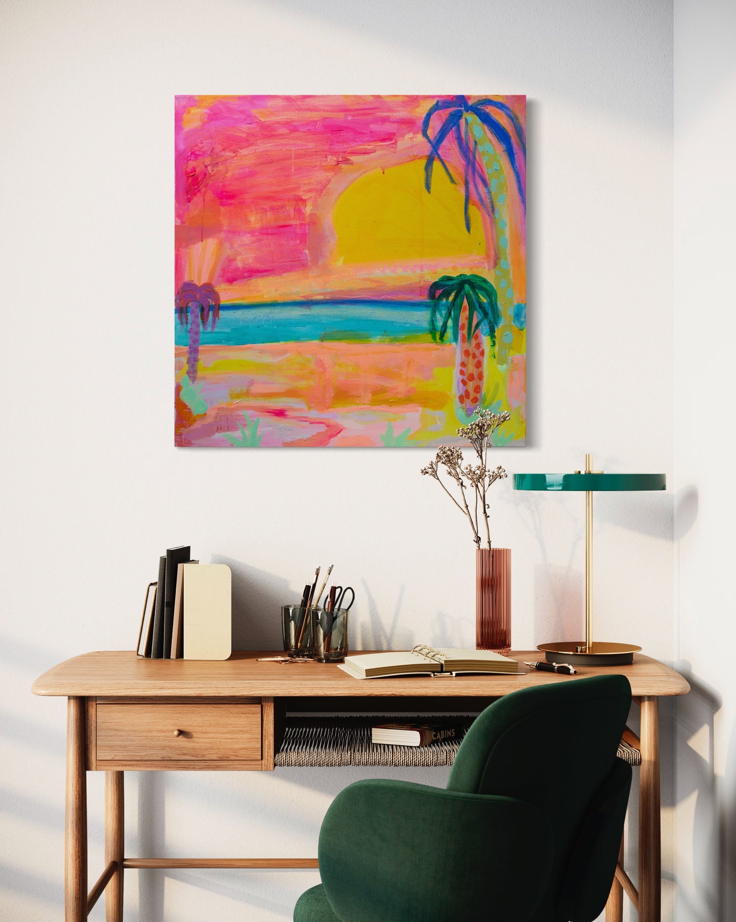 'Big Yellow Sun'  71.5cm x 71.5cm - Kathryn Sillince Artist