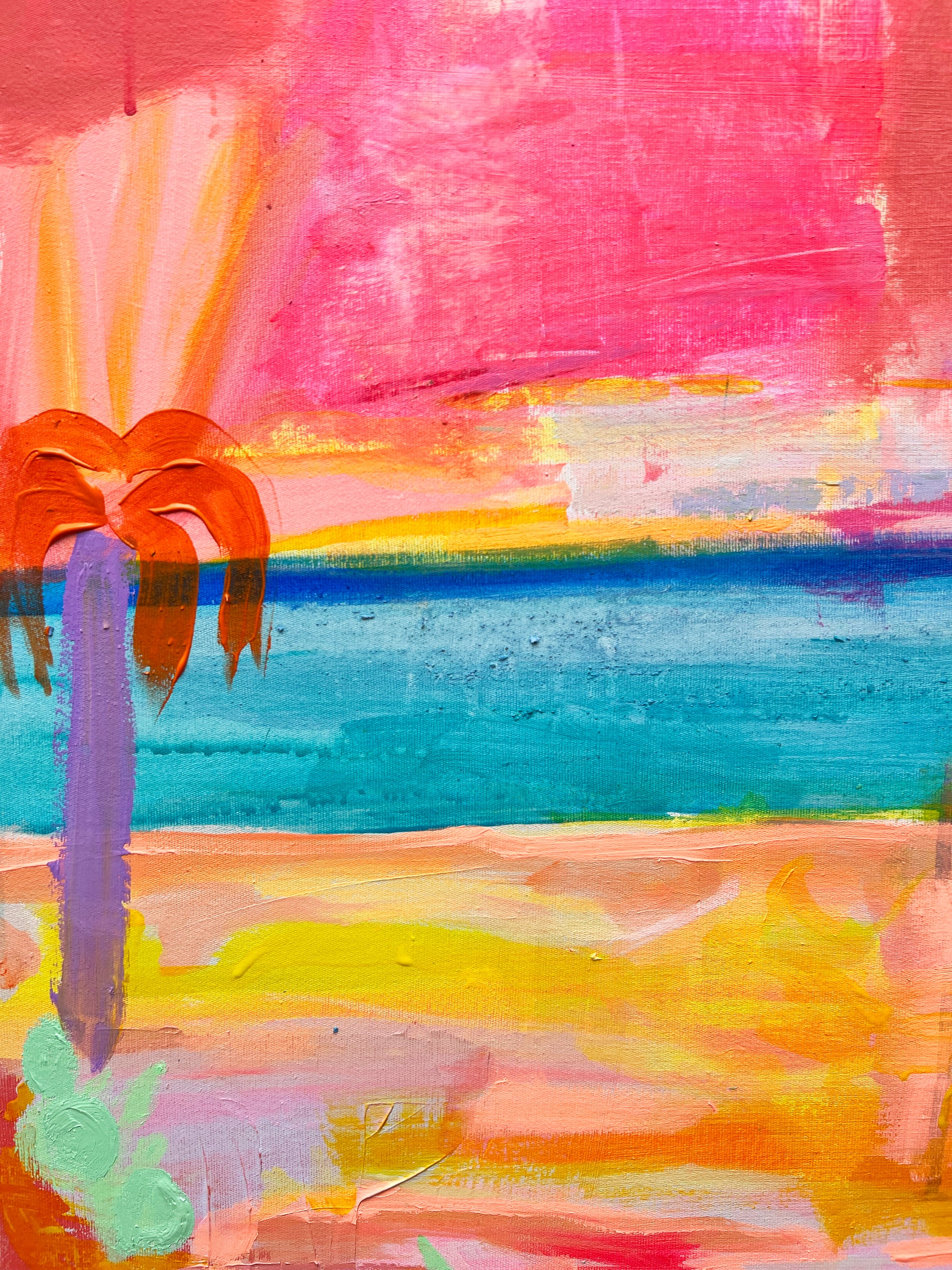 'Big Yellow Sun'  71.5cm x 71.5cm - Kathryn Sillince Artist