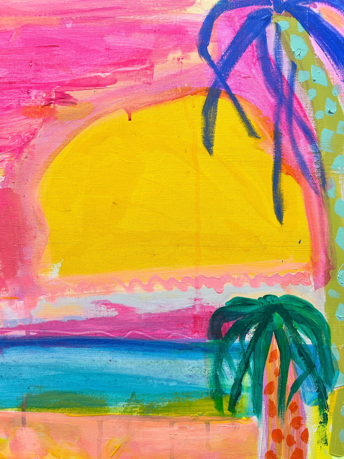 'Big Yellow Sun'  71.5cm x 71.5cm - Kathryn Sillince Artist