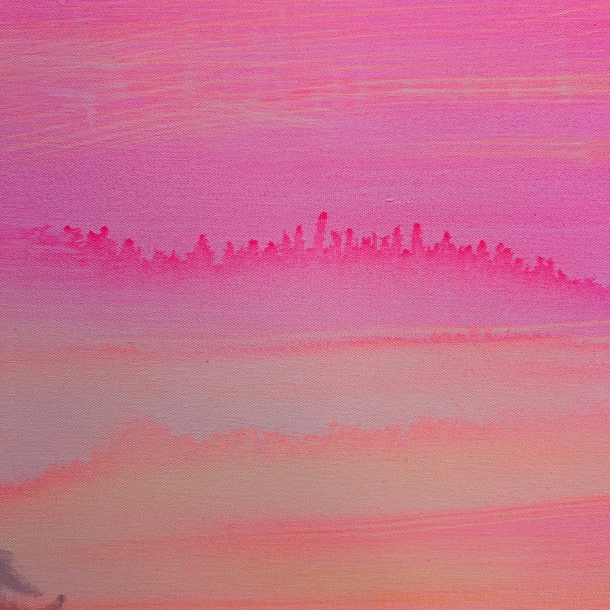 Textured fabric with pink and purple gradient