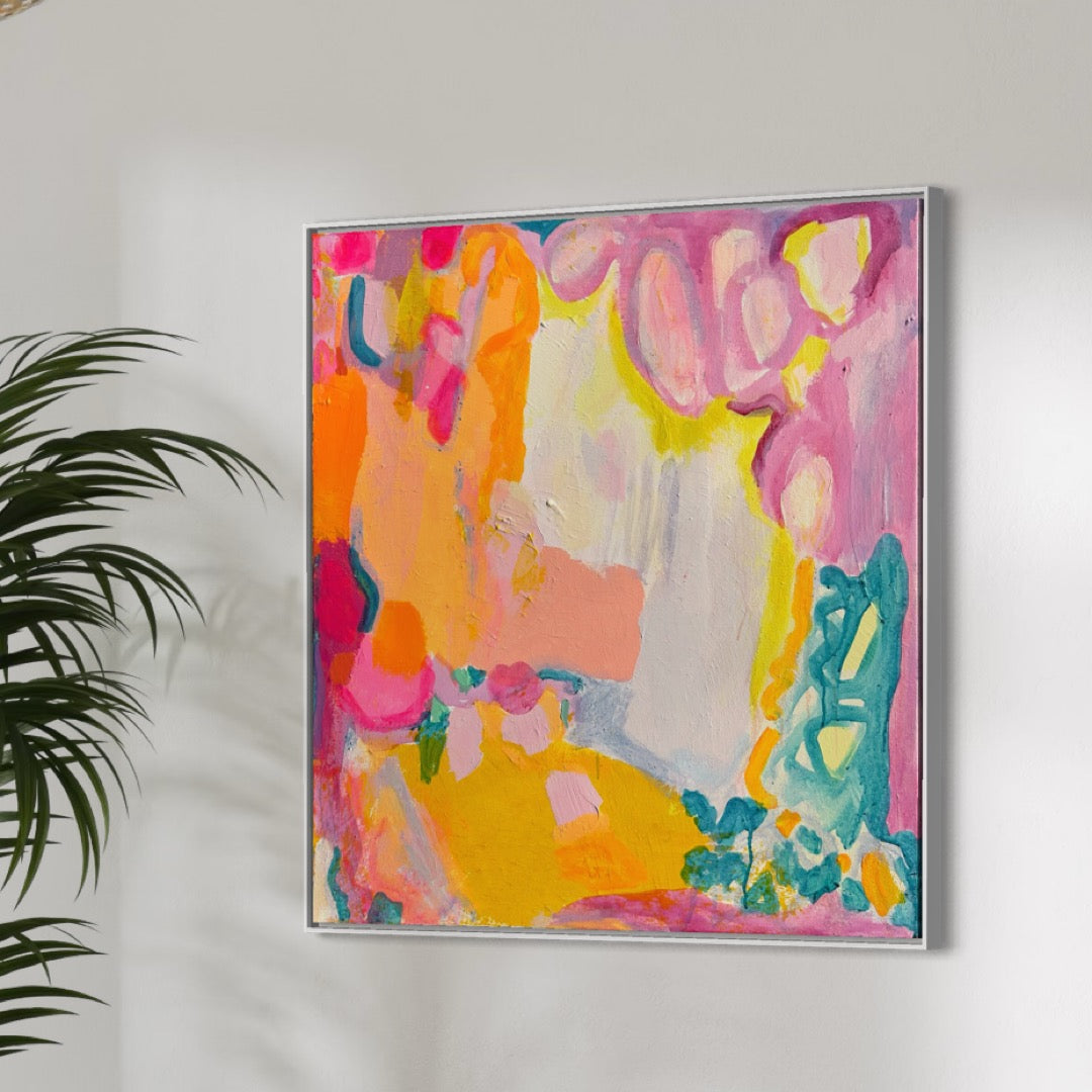 'Fasten Your Seatbelts'  70cm x 70cm - Kathryn Sillince Artist