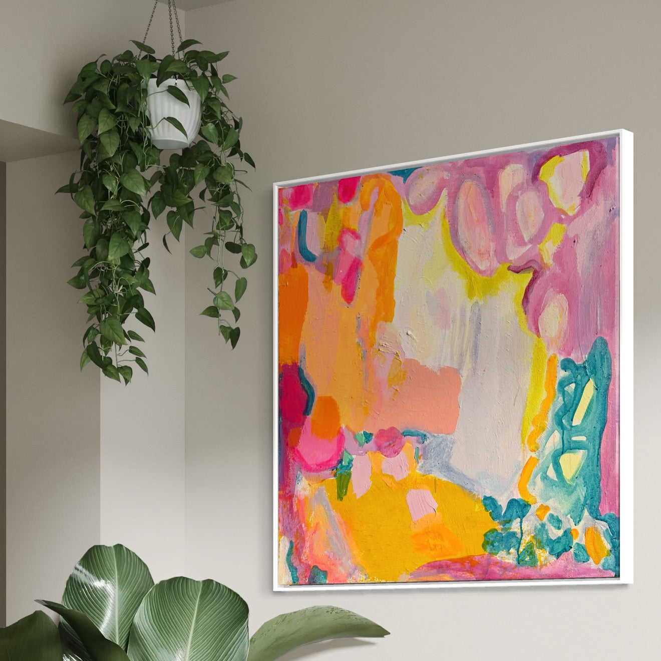 'Fasten Your Seatbelts'  70cm x 70cm - Kathryn Sillince Artist