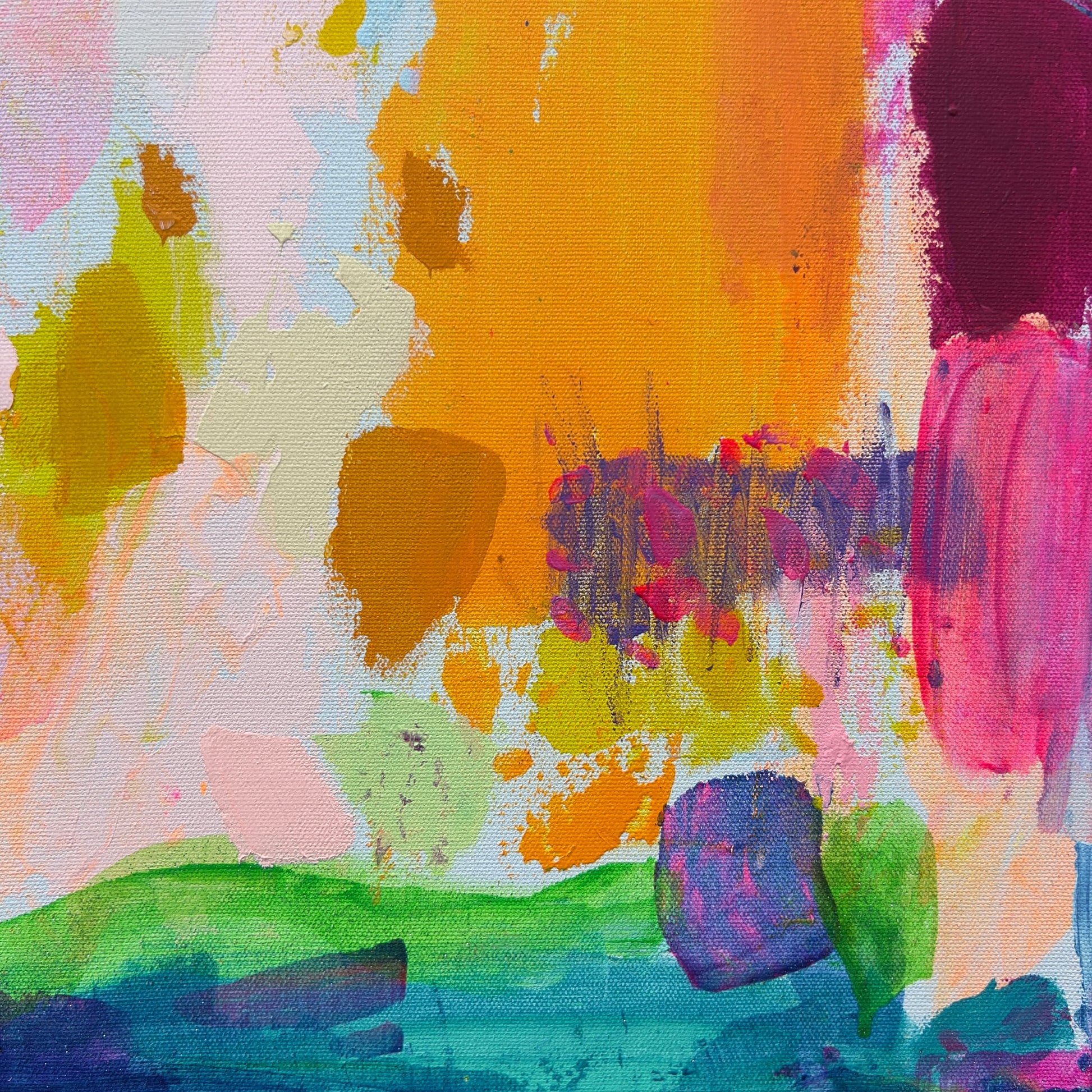 Abstract art with colorful brush strokes on a textured surface