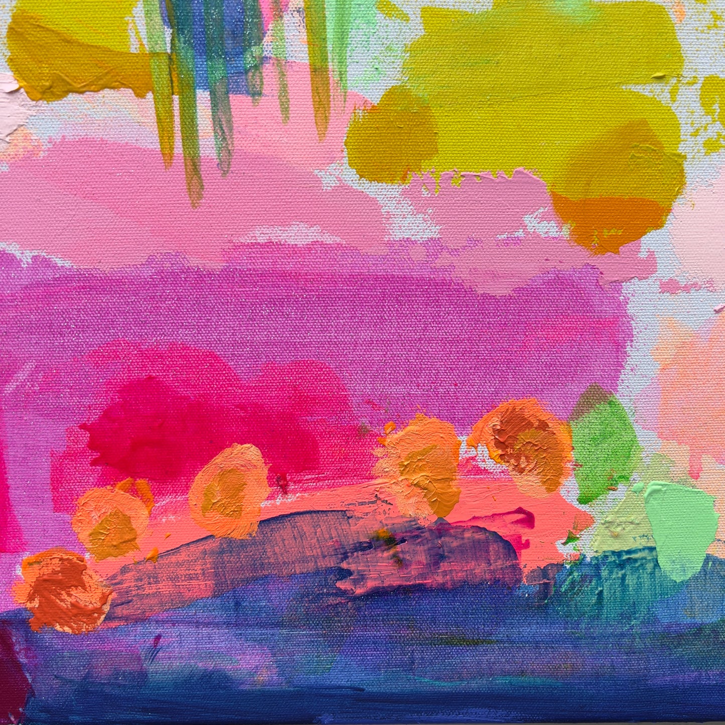 Abstract art with colorful brush strokes on a textured surface