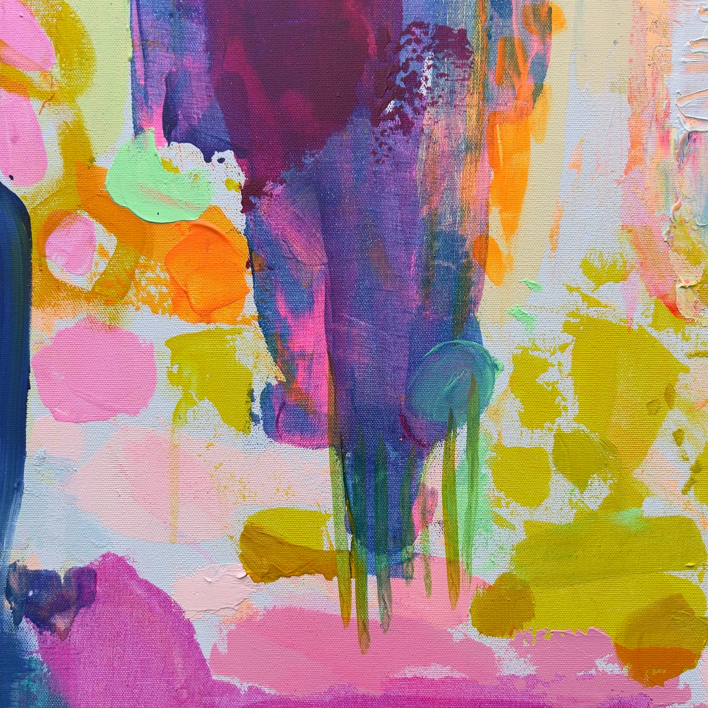 Abstract painting with vibrant colors and textures