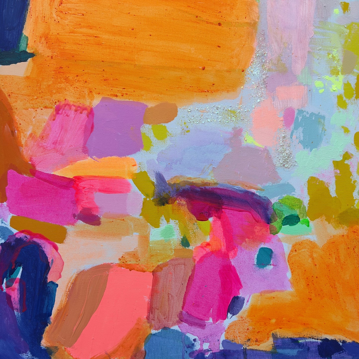 Abstract art with colorful brush strokes
