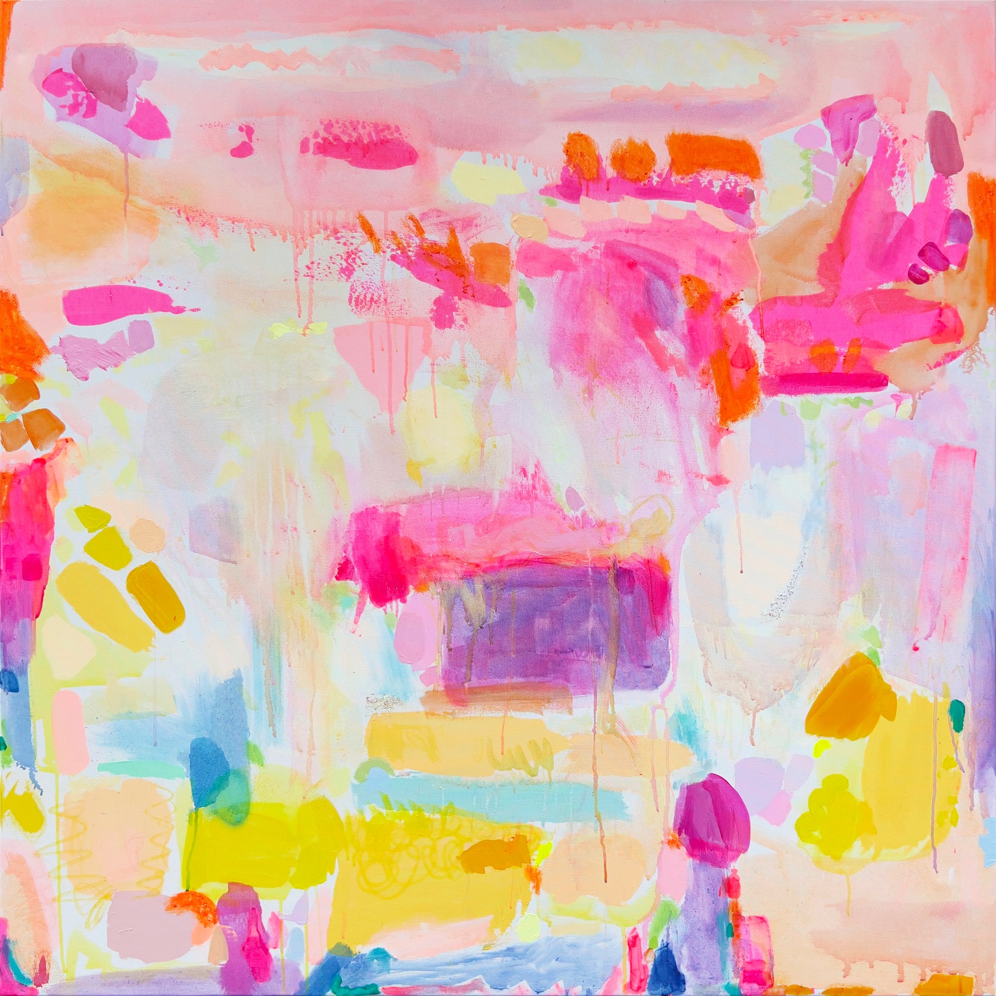 'Good Vibes Only' 122cm x 122cm - Kathryn Sillince Artist