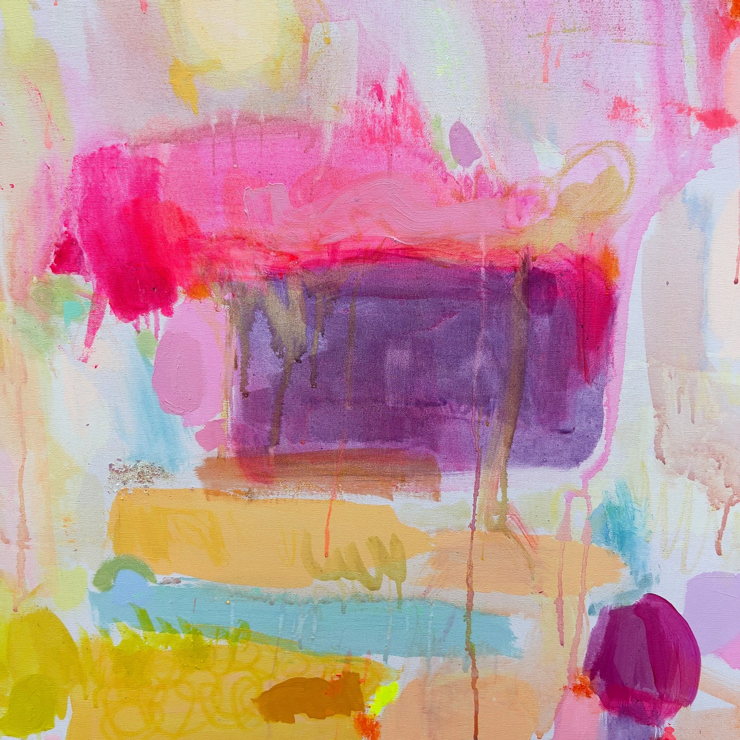 'Good Vibes Only' 122cm x 122cm - Kathryn Sillince Artist