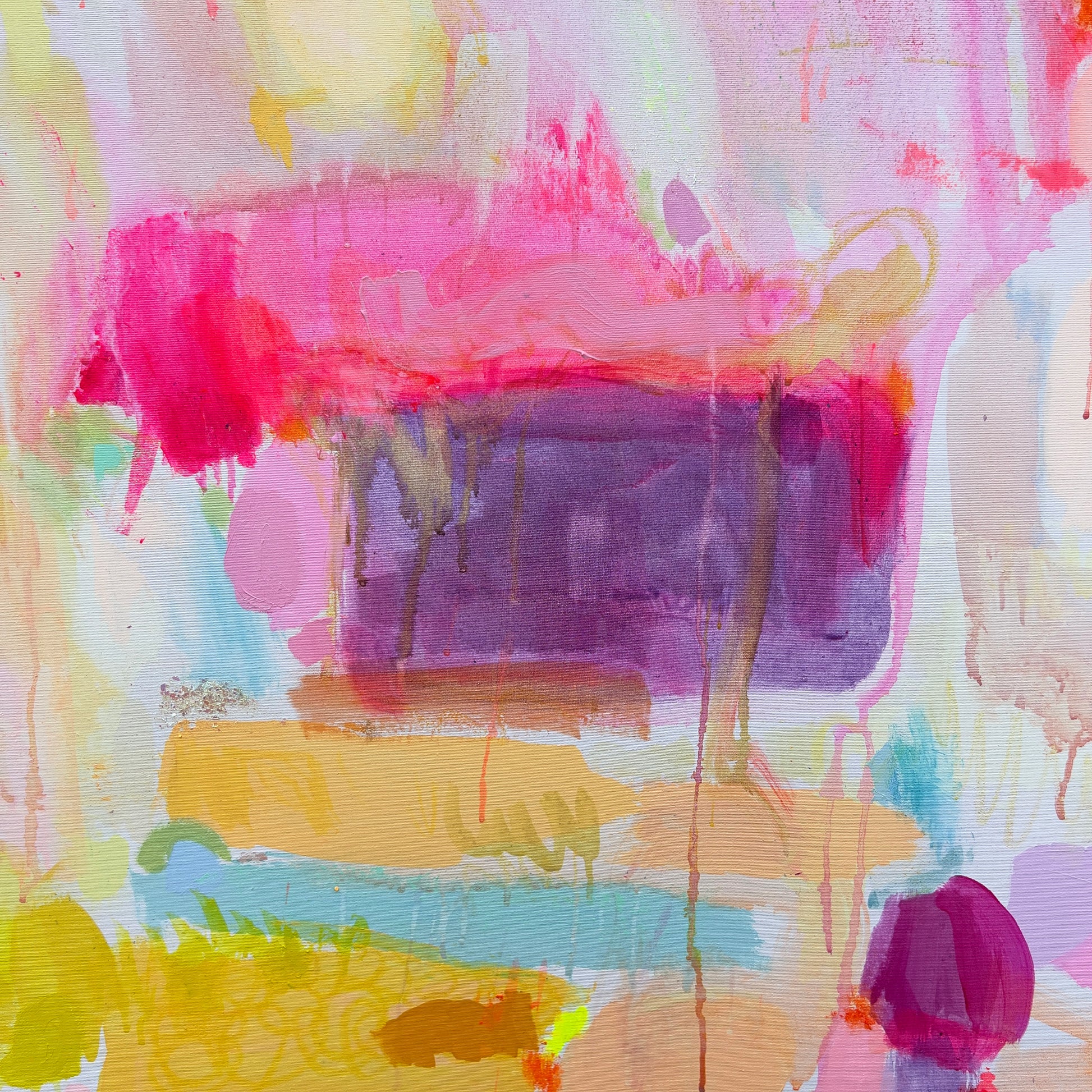 'Good Vibes Only' 122cm x 122cm - Kathryn Sillince Artist