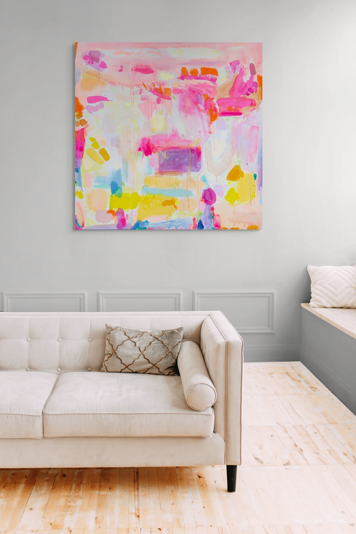 'Good Vibes Only' 122cm x 122cm - Kathryn Sillince Artist