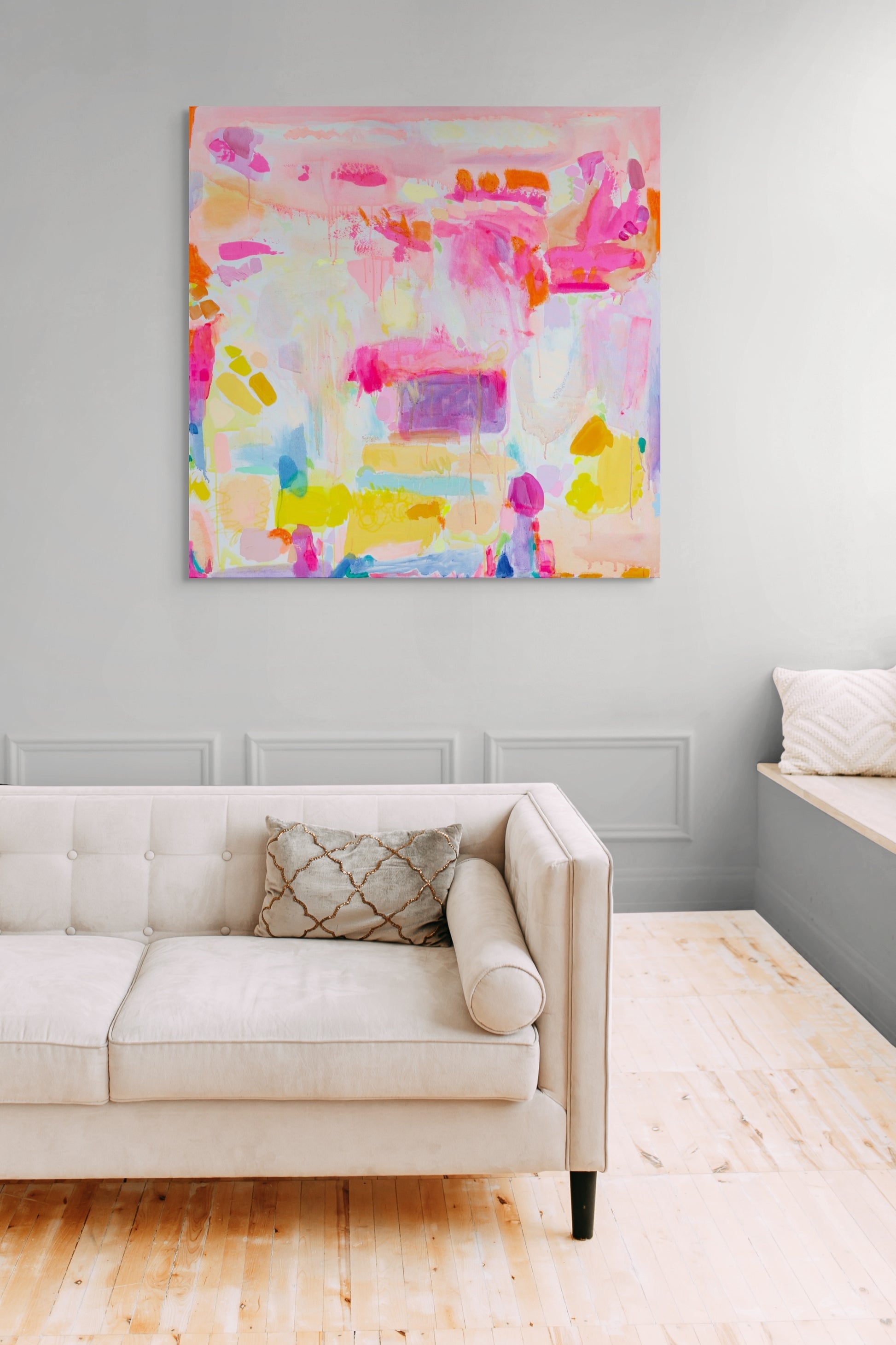 'Good Vibes Only' 122cm x 122cm - Kathryn Sillince Artist