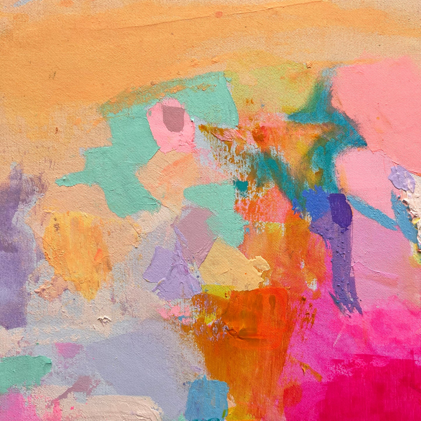 'Into The Pink ' 81.5cm x 81.5cm - Kathryn Sillince Artist