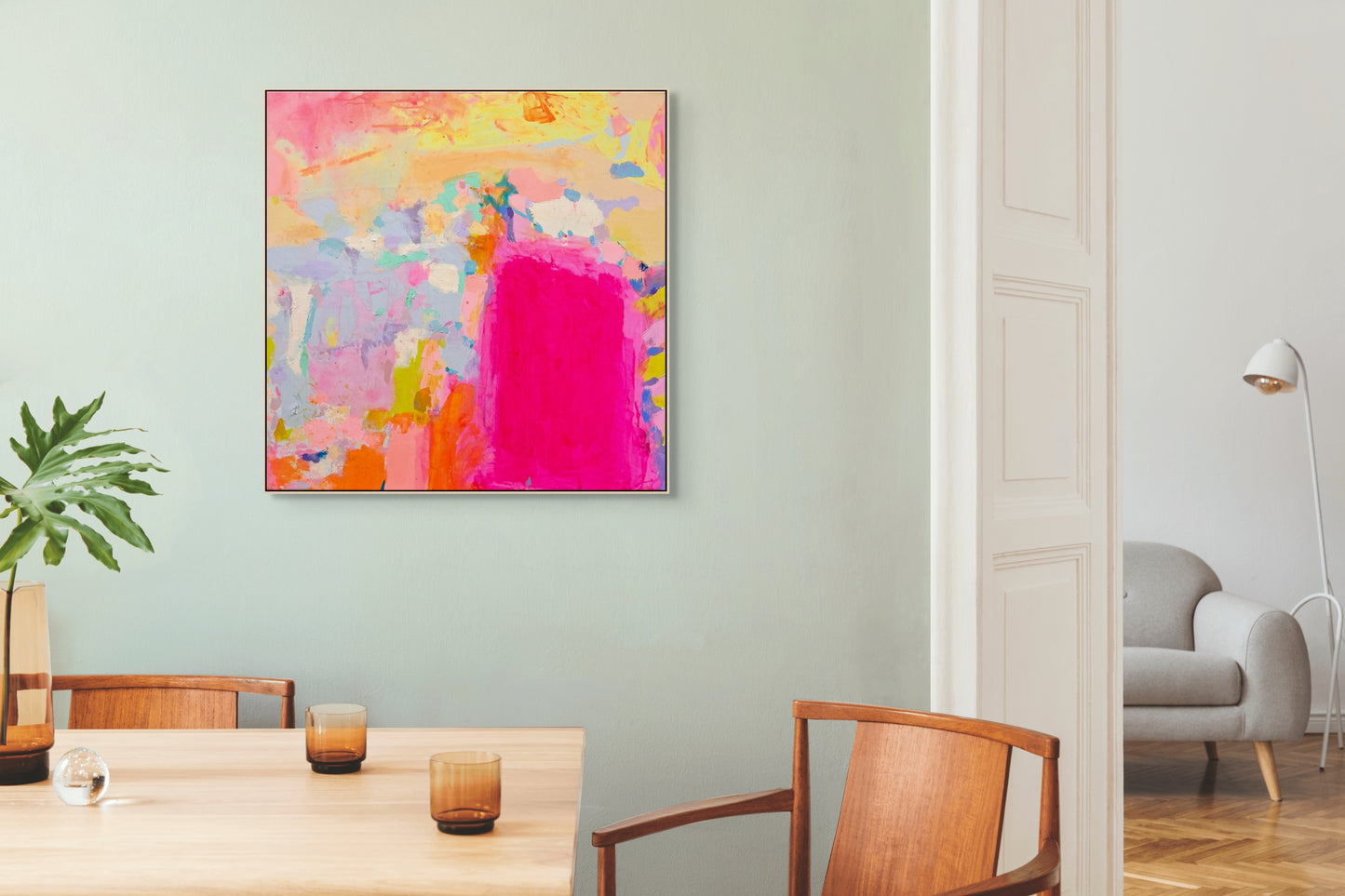 'Into The Pink ' 81.5cm x 81.5cm - Kathryn Sillince Artist