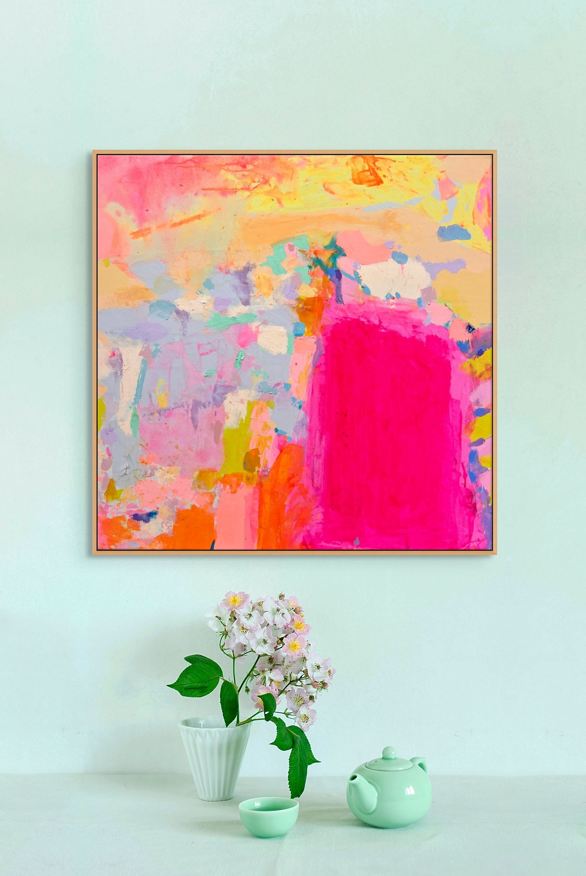 'Into The Pink ' 81.5cm x 81.5cm - Kathryn Sillince Artist