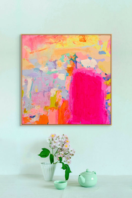 'Into The Pink ' 81.5cm x 81.5cm - Kathryn Sillince Artist