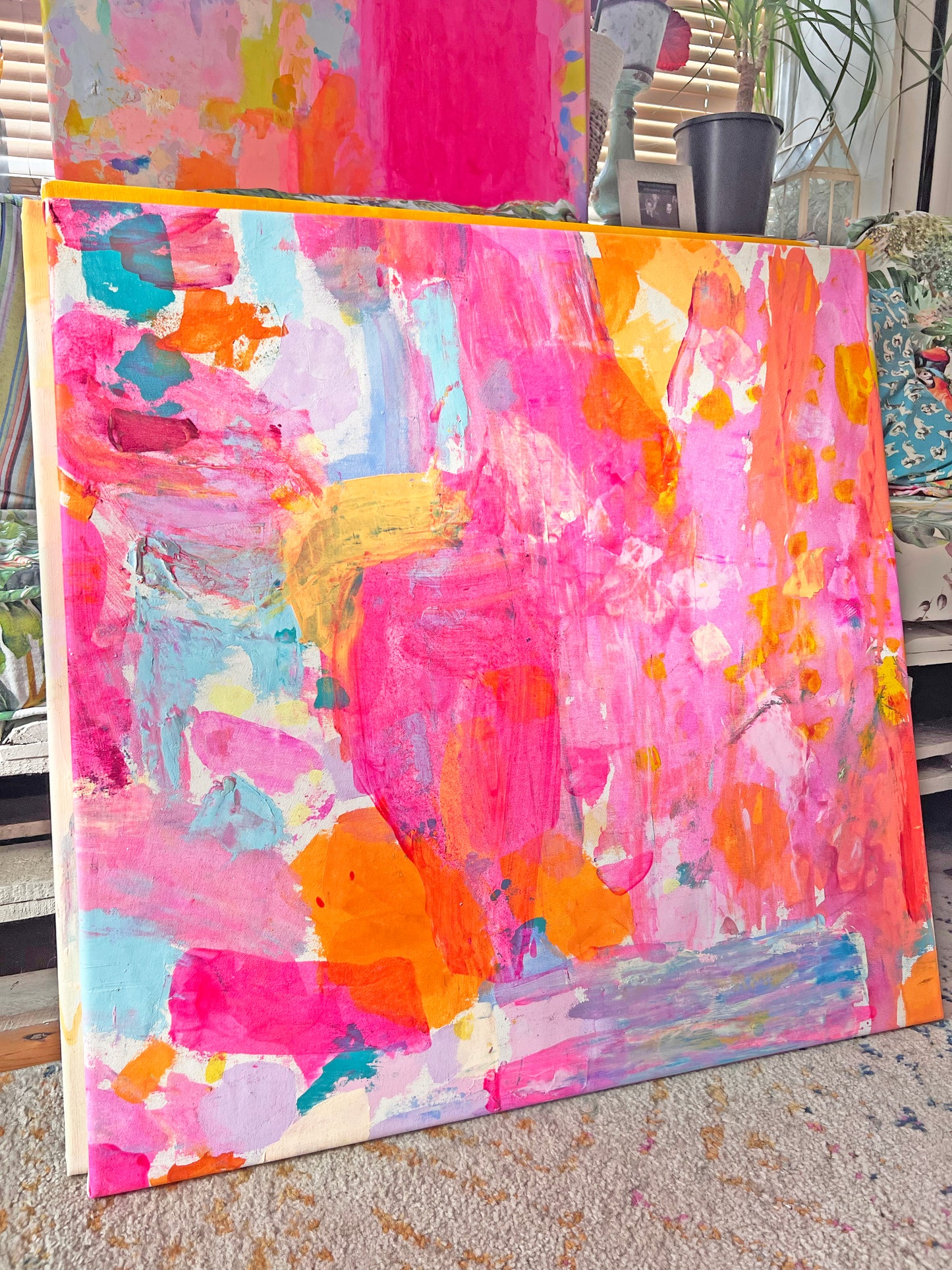 'Into The Pink II' 72cm x 72cm - Kathryn Sillince Artist