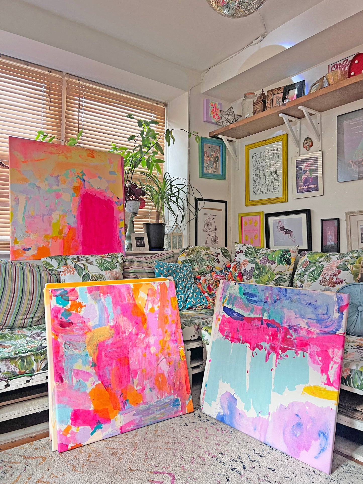 'Into The Pink II' 72cm x 72cm - Kathryn Sillince Artist