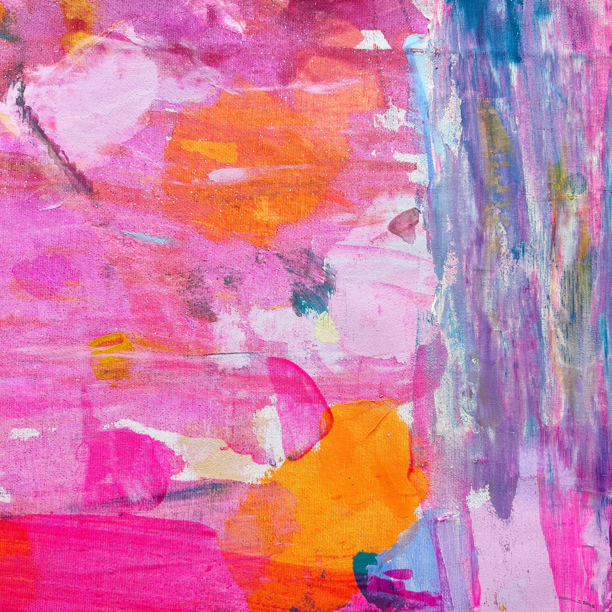 'Into The Pink II' 72cm x 72cm - Kathryn Sillince Artist