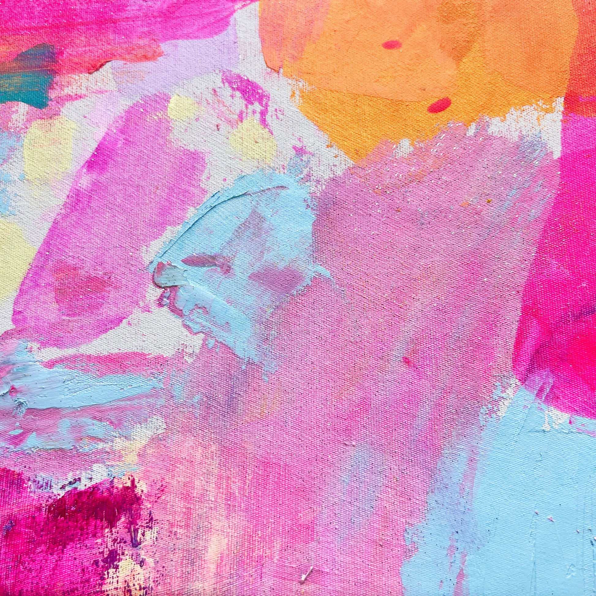 'Into The Pink II' 72cm x 72cm - Kathryn Sillince Artist