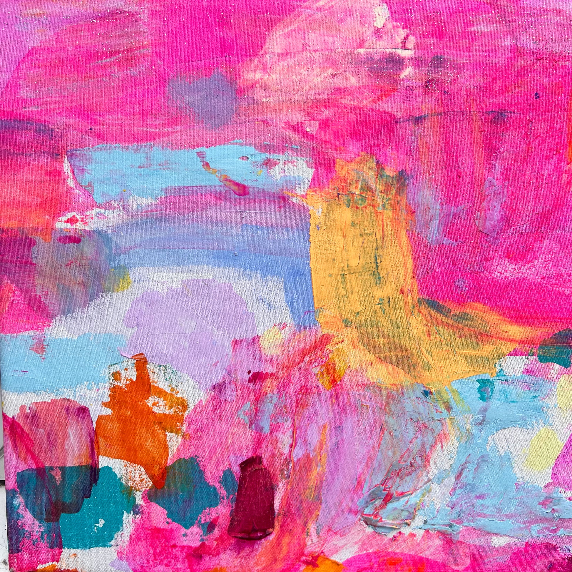'Into The Pink II' 72cm x 72cm - Kathryn Sillince Artist