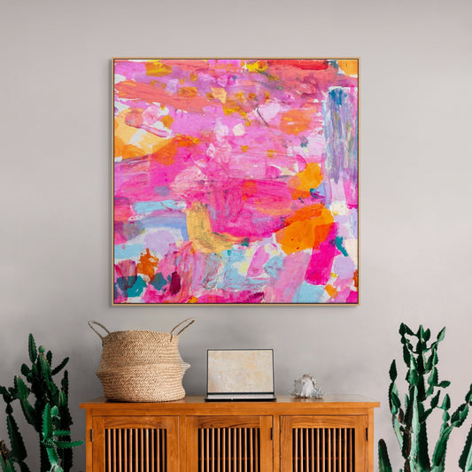'Into The Pink II' 72cm x 72cm - Kathryn Sillince Artist
