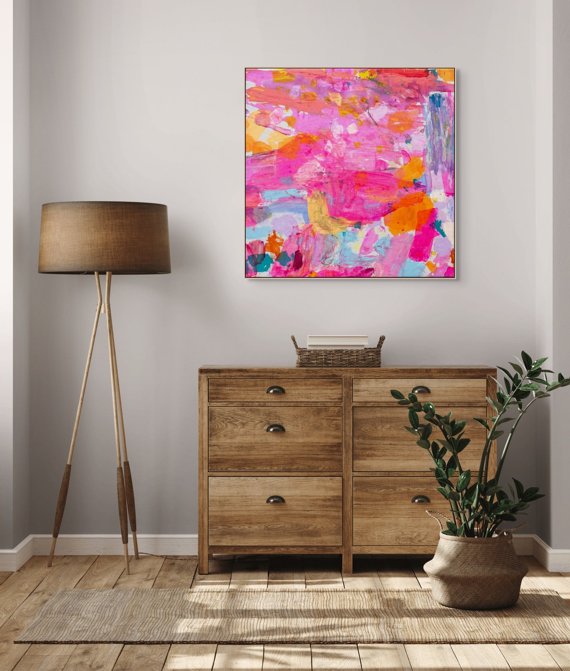 'Into The Pink II' 72cm x 72cm - Kathryn Sillince Artist