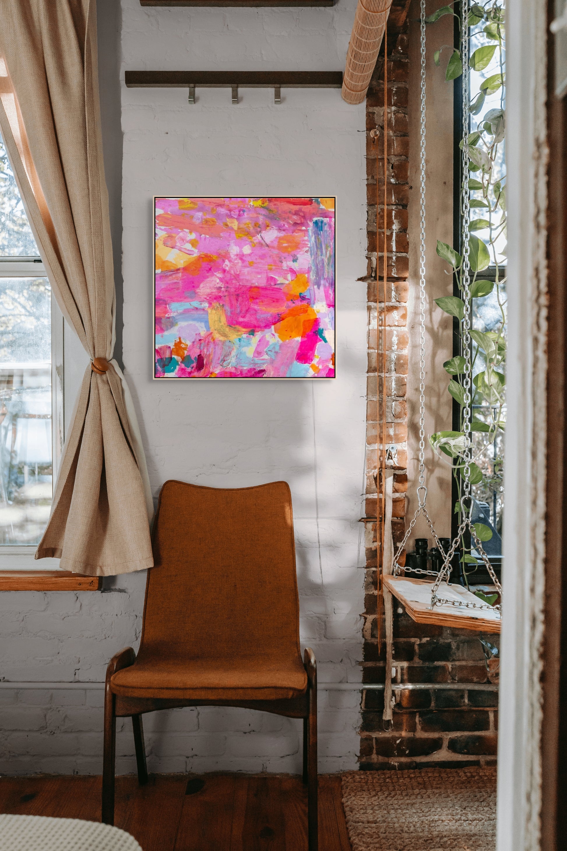 'Into The Pink II' 72cm x 72cm - Kathryn Sillince Artist