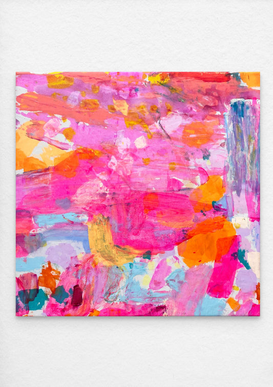 'Into The Pink II' 72cm x 72cm - Kathryn Sillince Artist