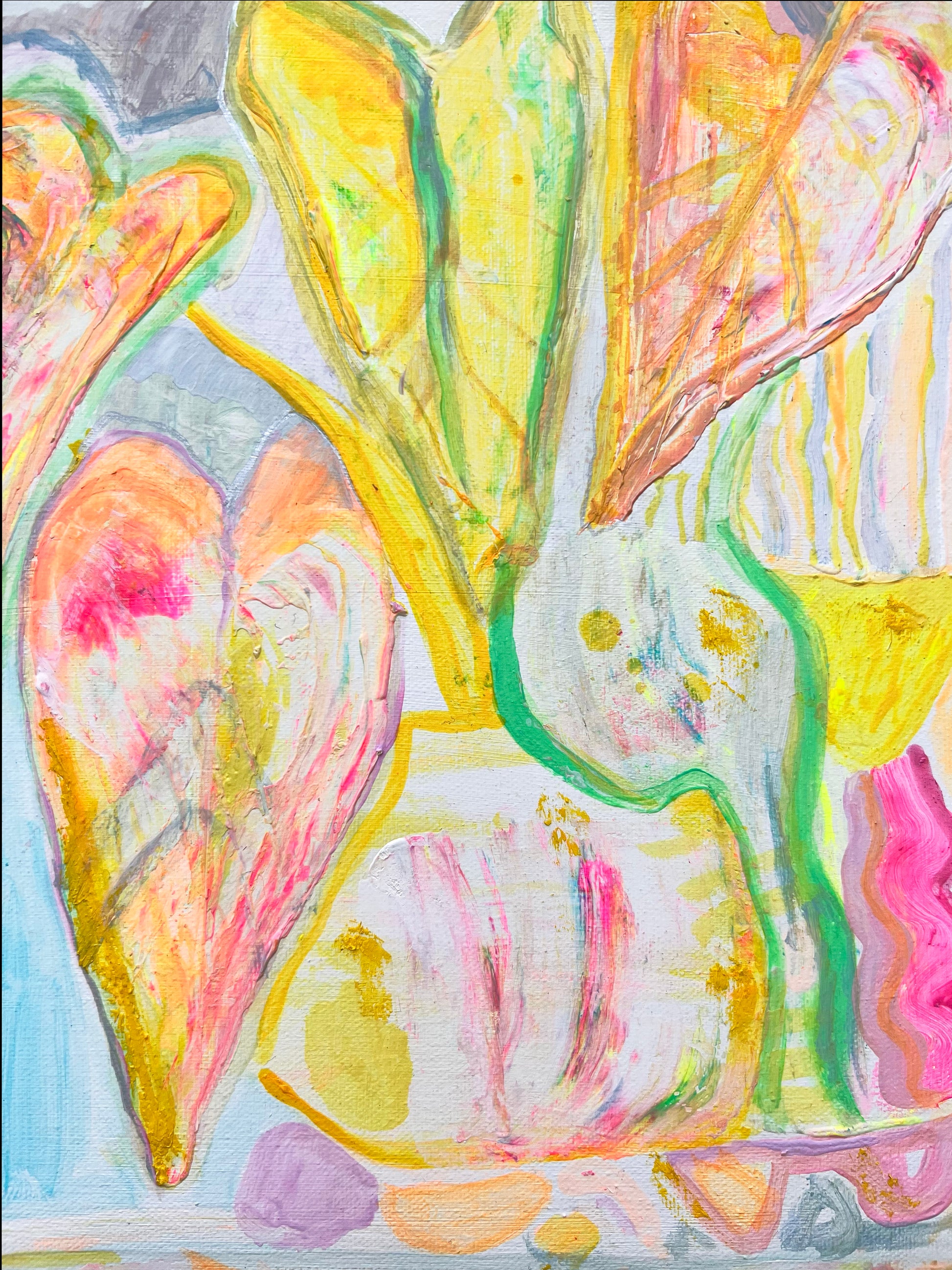 'Lush Leaves'  30cm x 30cm - Kathryn Sillince Artist
