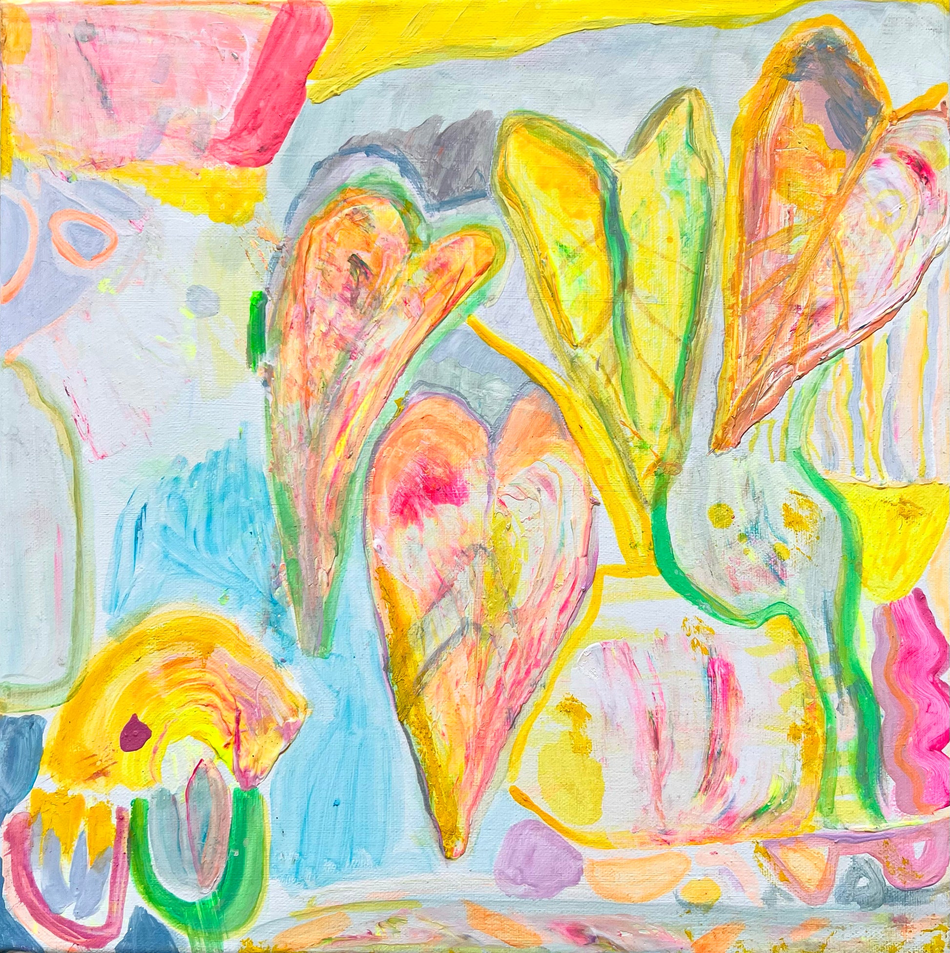 'Lush Leaves'  30cm x 30cm - Kathryn Sillince Artist