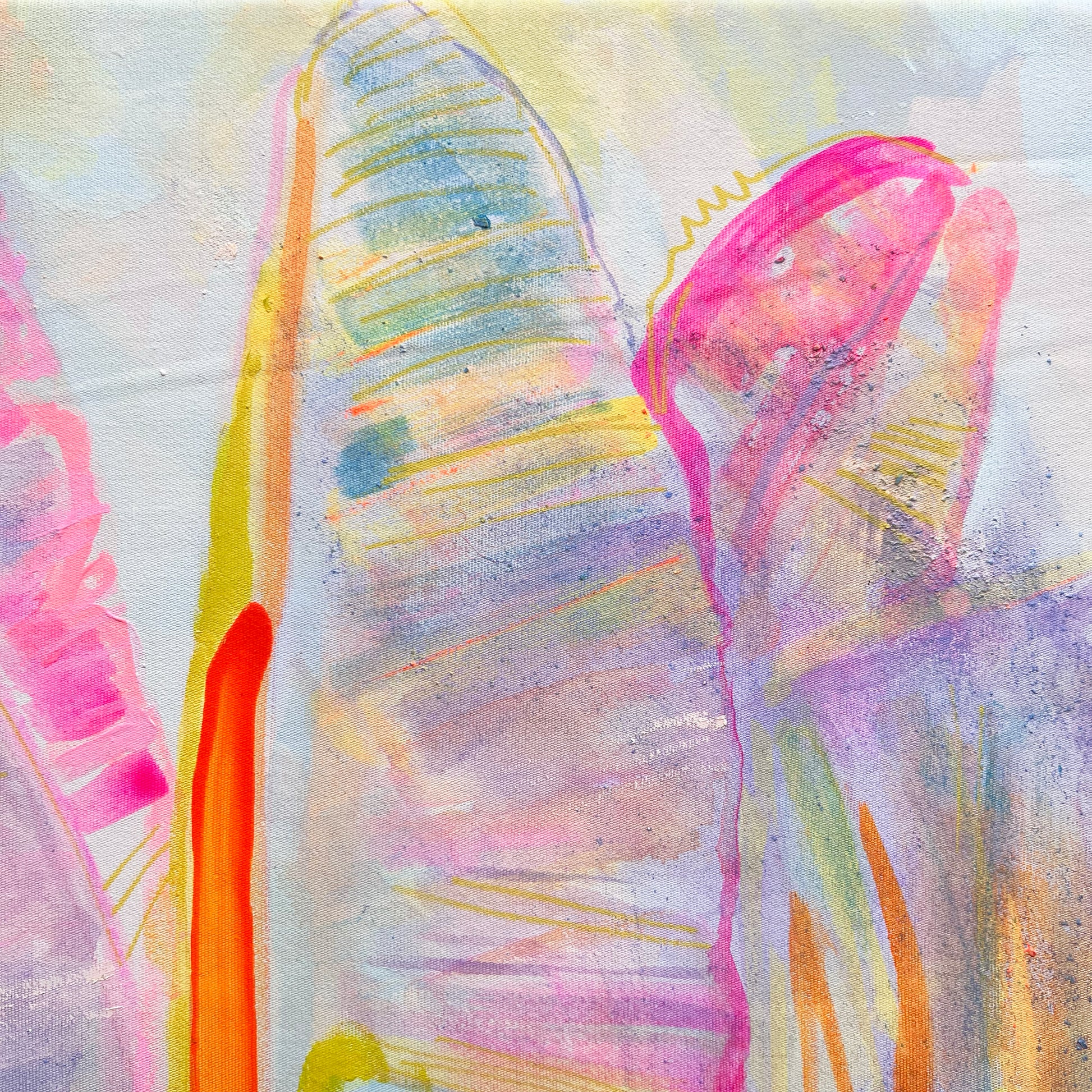 'Peachy Banana Dreams' 72cm x 72cm - Kathryn Sillince Artist