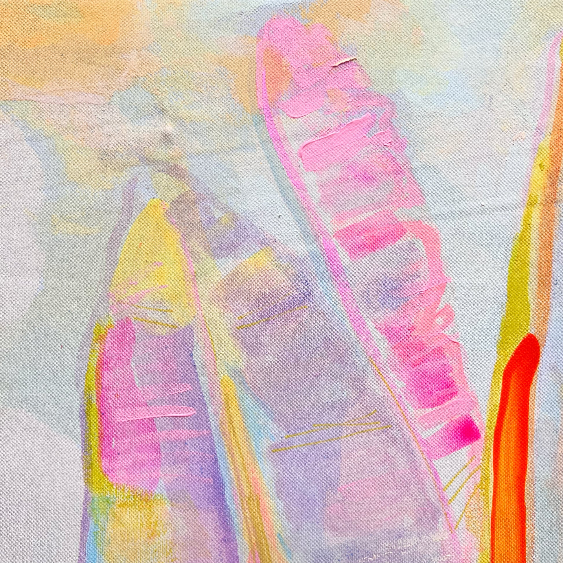 'Peachy Banana Dreams' 72cm x 72cm - Kathryn Sillince Artist