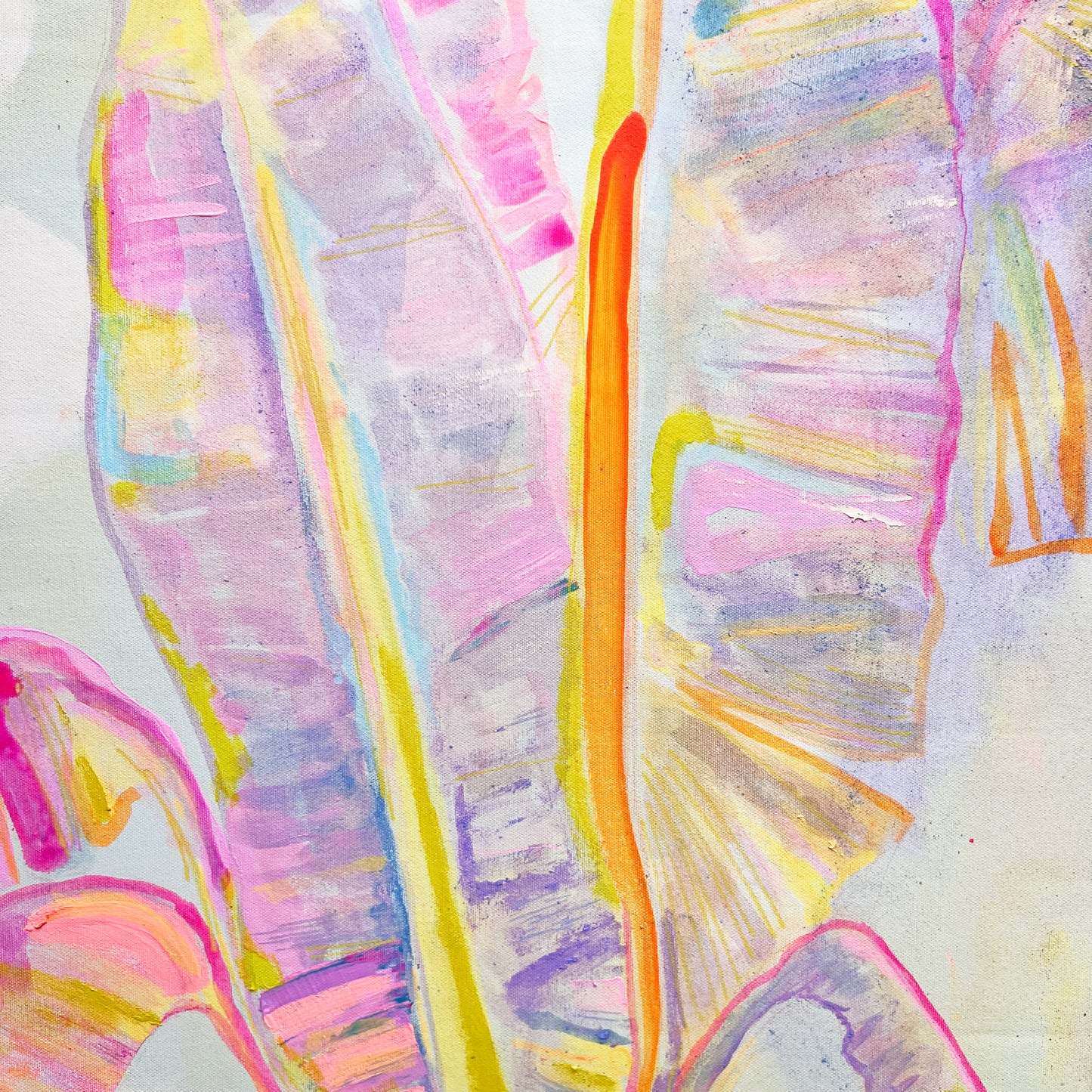 'Peachy Banana Dreams' 72cm x 72cm - Kathryn Sillince Artist